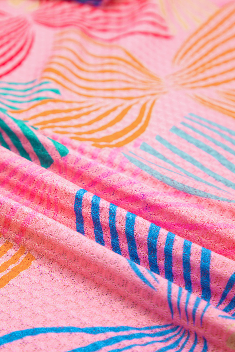 Bow Waffle Knit Crewneck Top