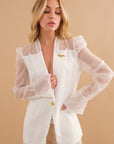 SALE The Jasmine Sheer Blazer in White