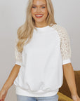Paulina Lace Crochet Short Sleeve Top