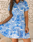Lilly Floral Drawstring Waist Ruffled Dress