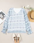 Haven Puff Sleeve V Neck Blouse