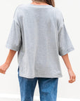 Solid Raglan Sleeve V-Neck T-Shirt