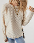 Tiffany Textured Thumbhole Sleeve Top