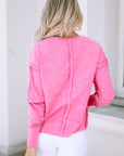 Rory Exposed Seamed High Low Raw Edge Sweatshirt