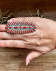 Navajo Coral Adjustable Ring – Sterling Silver by Donovan Wilson