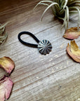 Sterling Silver Hair Tie – Small Stamped Concho