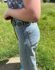 Turquoise Concho Belt – Sterling Silver – Native Made DM – One of a Kind