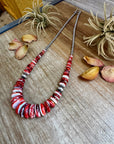 23" Red Spiny Oyster Graduated Necklace