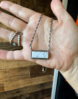 Bar Necklace - White Buffalo & Sterling Silver option 3