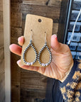 Smaller Sterling saucer Silver Pearls earrings teardrop - With Pink Conch