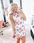 Sequin Flower Halter Dress