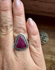 Ring - Size 7 1/2 -Red Spiny & Sterling Silver