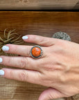 Small Ring - Adjustable - Apple Corral & sterling silver
