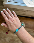 Sterling silver bangle Bracelet with kingman turquoise
