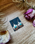 Eagle Bird Dangle Earrings with Kingman Turquoise