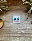 Zuni Mini Stud Earrings – Kingman Turquoise & Sterling Silver