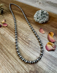 32 inch Necklace - 8 mm & 5 mm saucer Sterling Silver Pearls