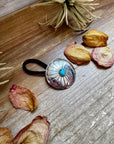 Sterling Silver Hair Tie – Kingman Turquoise Concho