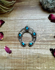 Naja Pendant - sterling silver with kingman turquoise