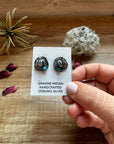 Cowboy Hat Stud Earrings with Kingman Turquoise