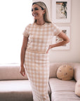 MASON'S DAUGHTER | Stella Knit Top, Blush Gingham