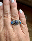 Band Ring - Size 8 - Purple Dahlia & sterling silver