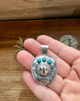 Cowboy Hat Pendant - Kingman Turquoise & Sterling Silver