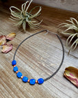 Sterling Silver & Spiny Oyster Choker with Lapis – Summer Necklace