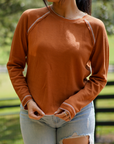 Cataleya Textured Round Neck Long Sleeve Top