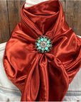 35X35" Solid Rust Wild Rag / Scarf WRS16 - Crystal Concho Wild Rag Slides - Assorted