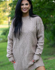Aura Cable Knit Sweater Dress