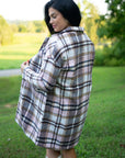 Lilia Plaid Button Up Lapel Jacket