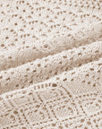 Solid Hollow Knit Open-Front Cardigan