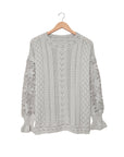 Scarlett Lace Pointelle Knit Sweater