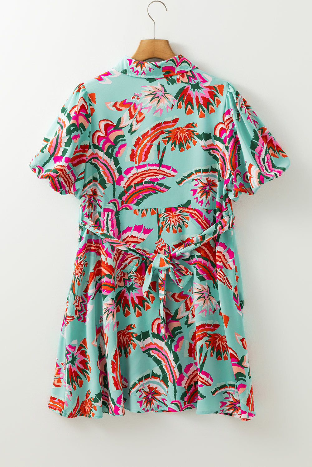 Erin Lace-up High Waist Buttoned Mini Dress