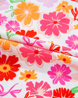 Plus Size Floral Wide Short Sleeve Blouse