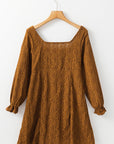 Elle Lace Crochet Buttoned Mini Dress