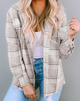 Plaid Removable Hood Buttoned Shacket
