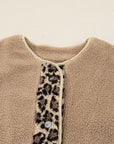 Leopard Plush Pocketed Jacket