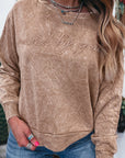 SAVED BY GRACE Embroidered Mineral Wash Sweatshirt