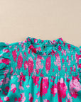 Alexia Ruffled Flutter Sleeve Ruched Blouse