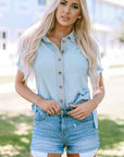 Jamie Waffle Knit Short Sleeve Buttoned Shirt