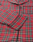 Plus Size Christmas Plaid Shirt and Pants Lounge Set
