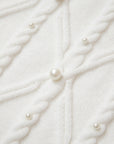 Pearl Cable Knit Sleeveless Sweater