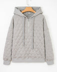 Gray Quilted Quarter Zip Plus Size Hoodie