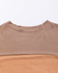 Colorblock Ribbed Long Sleeve Top