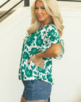 Mavis Floral Ruffled Short Sleeve Loose Blouse