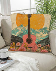 Baha Ranch Retro Pop Western Pink Guitar Pillow Case Made in America