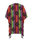 Neon Aztec Duster Kimono Coverup Women's Long Cover Up