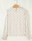 Catalina Polka Dot Lantern Sleeve Blouse
